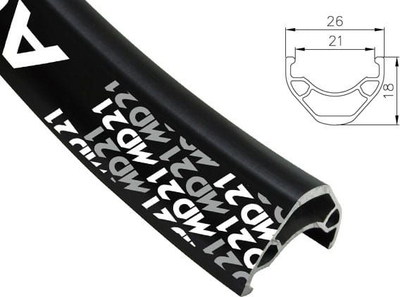 Рим за планински велосипед Alexrims MD21 27.5\", 36 дупки, Tubeless Ready, за диск, црн