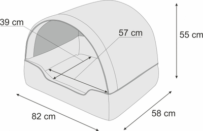 Strehë për qen e mace Buda House 2n1, 82x58 cm, ekolen, gri