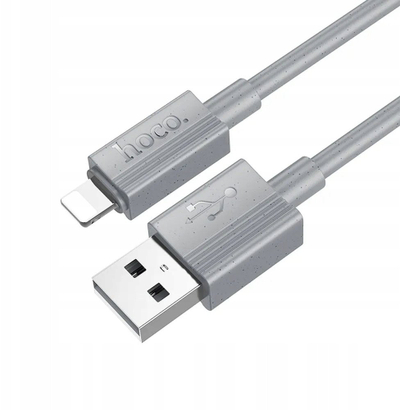 Kabllo USB në Lightning Hoco X107, 1m, 2.4A, gri