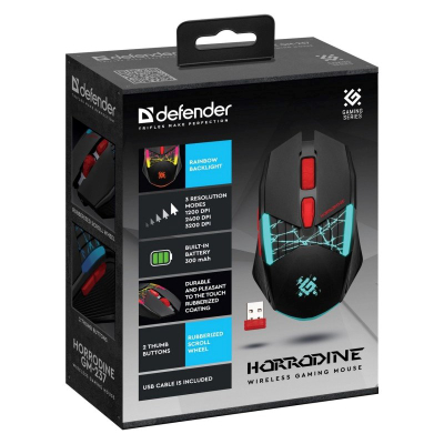 Maus Defender 52237, me tela, ergonomik, i zi