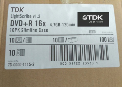 Disk DVD+R TDK Lightscribe, 4.7GB, 16x, transparent