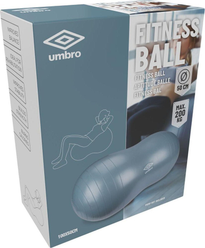 Top gjimnastik Umbro Fitness Ball, 100x50 cm, mban deri 200 kg, gri