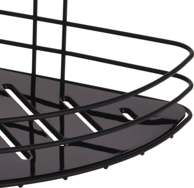 Raft këndor banjoje Bathroom Solutions, dy nivele, me kupa thithëse, i zi