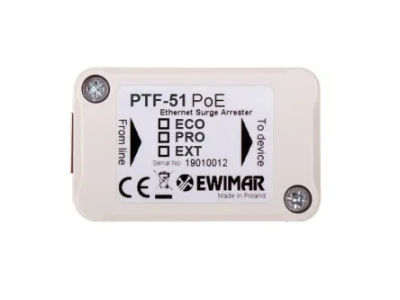 Mbrojtës rrjeti LAN Ewimar PTF-51-EXT/PoE, PoE, 10/100 Mb/s, i bardhë