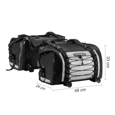 Çanta anësore për motor RockBros Rollbag, set 60L, pa uji, të zeza