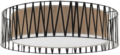 Llambë tavani TK Lighting Harmony, Ø72 cm, jute natyrale, e zezë