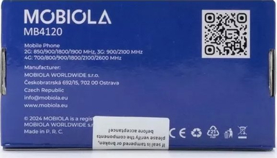 Telefoni për të moshuar Mobiola MB4120 4G, ekrani i madh, butona të mëdhenj, ngjyrë turkeze