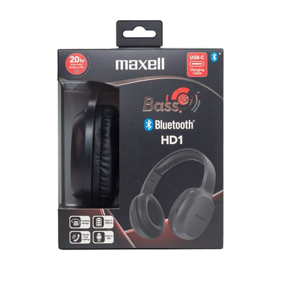 Kufje Bluetooth Maxell HD1 Bass, me mikrofon, bateri 20 orë, të zeza