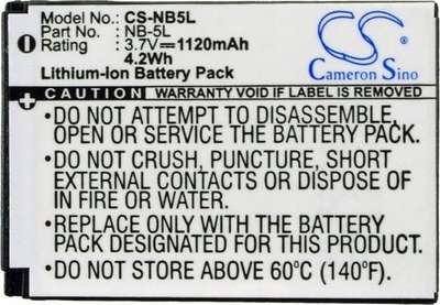 Bateri për kamerë Cameron Sino CS-NB5L, 1120mAh, Li-ion, gri