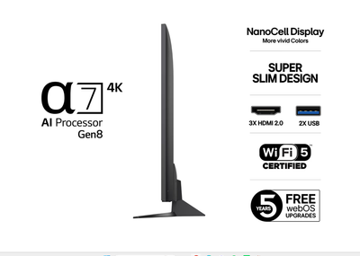 Televizor LED LG 55NANO82A6B NanoCell, 55", 4K UHD, i zi