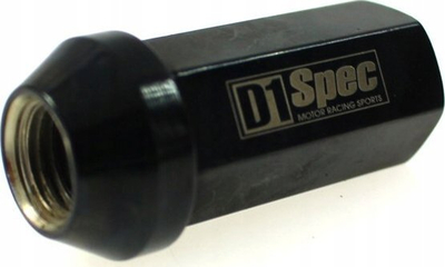 Arrë rrote D1Spec Racing Nut D011G, çelik i farkëtuar, fileto 12x1.5, e zezë
