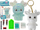 Set DIY qëndisje me diamant Mini Blue Deer, varëse çelsash, për kalamaj, shumëngjyrëshe