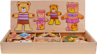 Puzzle druri Smily Play Four Bears, familje arushësh, lodër me mësim