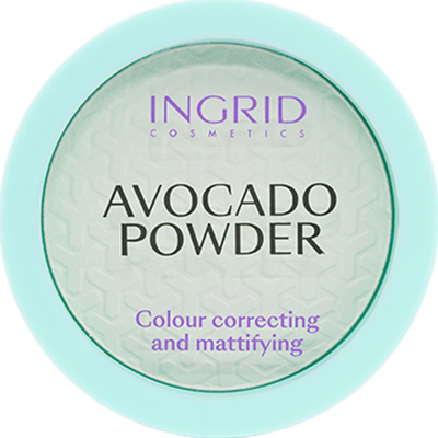 Pudër kompakte Ingrid Cosmetics Avocado Powder, për me e matu lëkurën, 8 g, jeshile