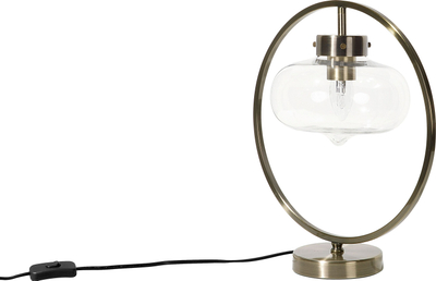 Lampë tavoline SEVERN, metal, abazhur xhami i tejdukshëm, ngjyrë ari