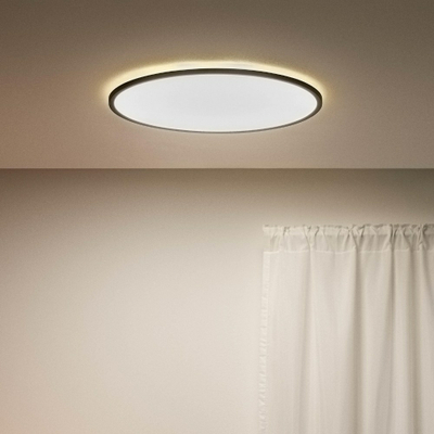 Plafonierë LED WiZ SuperSlim, 55cm, CCT smart, e zezë