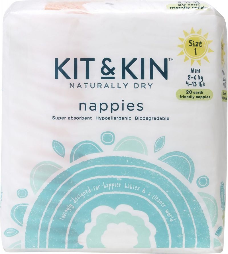 Pelena biodegraduese Kit and Kin (2-6 kg), modele mikse, 20 copë