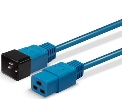 Kabllo rryme Lindy IEC C19 në C20, 3m, 16A 250V, blu