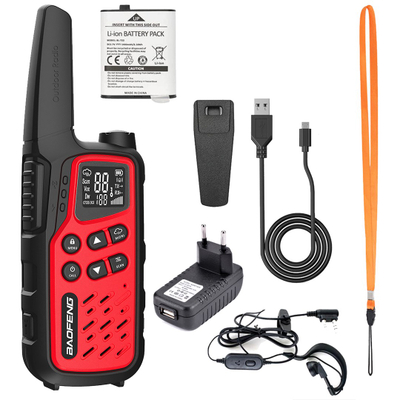 Radiolidhje Baofeng BF-25E, set 2 copë, rreze e gjatë, e kuqe