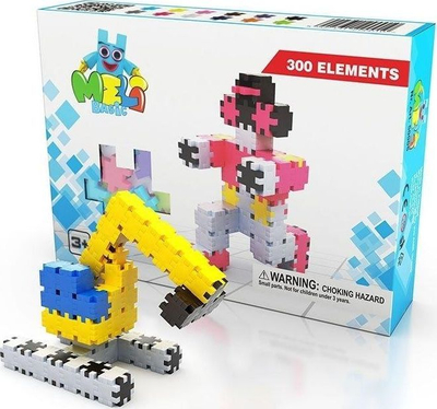 Lodër ndërtimi Meli Basic Animals 67215, 300 copa, shumëngjyrëshe