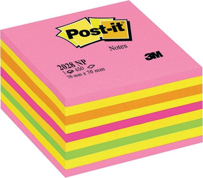 Bllok shënimesh vetëngjitës Post-it 2028-NP, 76x76mm, 450 fletë, rozë