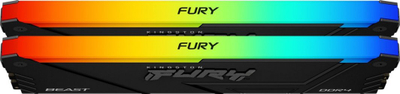 Memorie Kingston Fury Beast RGB, DDR4, 64 GB, 3600 MHz, CL18, KF436C18BB2AK2/64