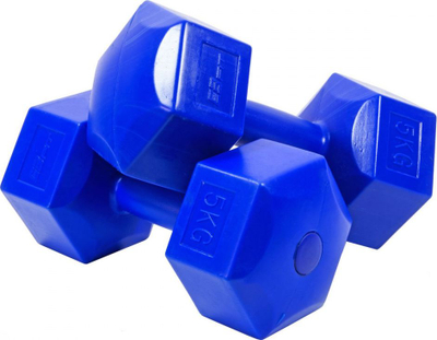 Set hantellash Eb Fit Bitumic, 2 x 5kg, material kompozit, të zeza