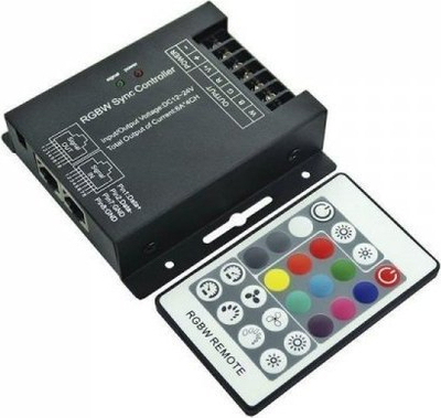 Kontrollor LED RGBW V-TAC VT-2424, 12-24V, me telekomandë, i zi