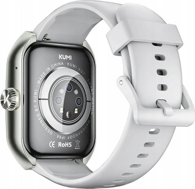 Smartwatch Kumi KU7 me ekran AMOLED, IP68, ngjyrë argjendi