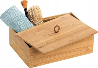 Kuti organizuese WENKO Terra Bamboo, me kapak, 22 x 7 x 15 cm, kafe natyrale