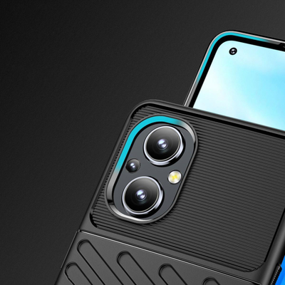 Kapak telefoni Hurtel Thunder Case për OnePlus Nord N200 5G, i butë, tip armor, i zi