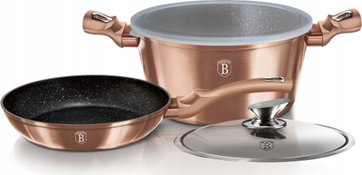 Set tenxheresh dhe tiganësh BerlingerHaus BH-6200, 4 pjesë, i gri