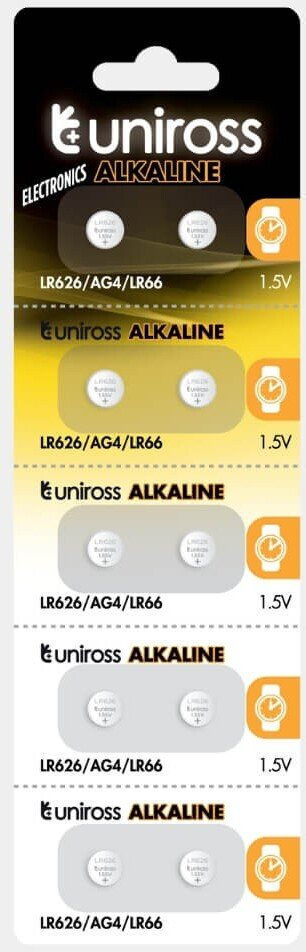 Bateri Rayovac Uniross LR66 LR626, alkaline, paketim 10 copë