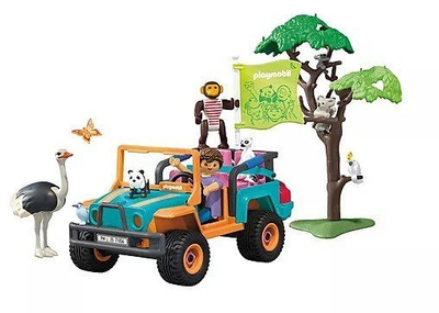 Set lodrash Playmobil Colorful Off Road Vehicle 71854, automjet terreni, figura kafshësh, shumëngjyrësh