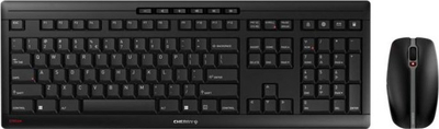 Set tastiere dhe mi CHERRY Stream Desktop Recharge, wireless, me bateri që mbushen prap, i zi