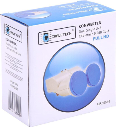 Konvertor satelitor Cabletech LNB Dual Single, 0.5dB