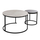 Tavolinë për kafe 2-pjesësh MDF marble mix & këmbë të zeza Φ80–48 cm (HM8763.14), zezë