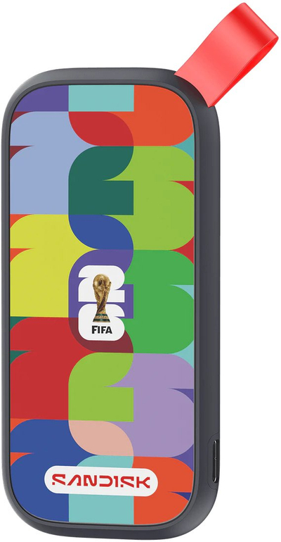 SSD i jashtëm SanDisk SDSSDE30F, 1TB, USB C, shumëngjyrësh FIFA World Cup 2026