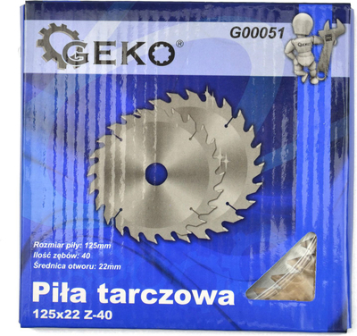 Диск за сечење дрво Geko G00051, 125mm, 40 заби