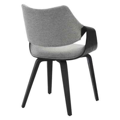 Karrige ngrënieje Netto 55x56x83,5Hcm (HM9976.02), zezë/ gri