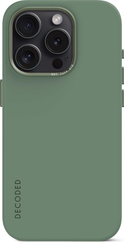 Kapak telefoni Decoded Silicone Back Cover, për iPhone 15 Pro Max, MagSafe, jeshile Sage