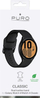 Rrip dore Puro Classic Leather Band për Samsung Galaxy Watch 4 dhe Watch 4 Classic, lëkurë natyrale, i zi