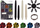 Set aksesorësh darts XQmax, 84 copë, shumëngjyrësh