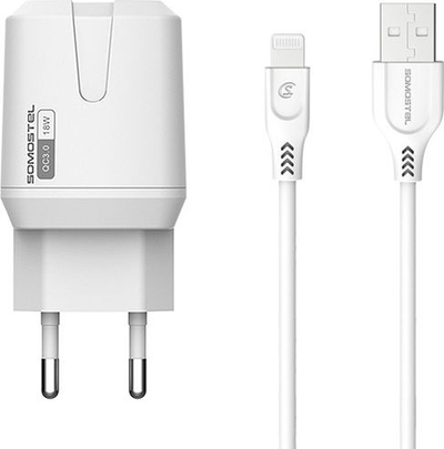 Полнач за во ѕид Somostel SMS-Q02, 18W, 1x USB-A 3.1A, бел