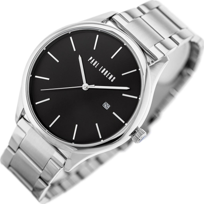 Orë dore Paul Lorens PL1273B-1C1, 44mm, rezistente ndaj ujit 30m, argjendi