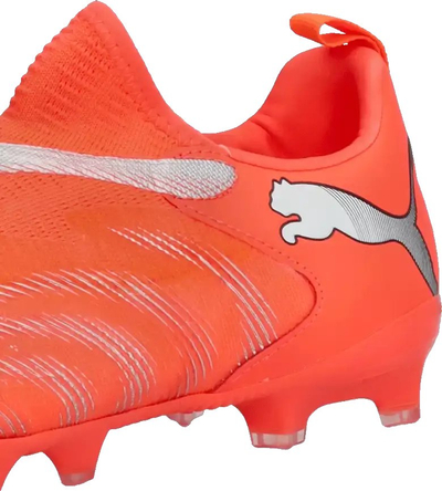 Këpucë futbolli për fëmijë Puma Future 9 Match LL FG AG Jr, pa lidhëse, për bar natyral dhe artificial, portokalli
