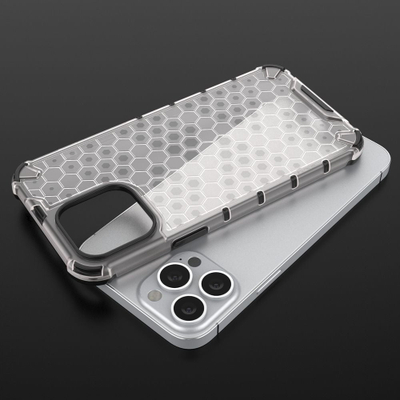 Kapak mbrojtës Hurtel Honeycomb për iPhone 13 Pro Max, xhel transparent
