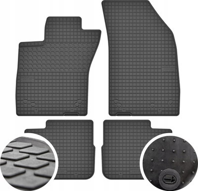 Tapete gome për makinë Fiat Tipo II, set 4 copë, me stopper, të zeza