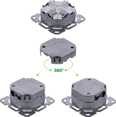 Prizë rrjeti InLine Cat.6A, 2x RJ45, e bardhë