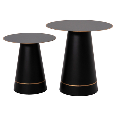 Set tavolina për kafe Balli Φ50&Φ40cm (HM9996), zezë